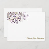 ボホエレガントパープルらせん状結婚ズサンキューカード ノートカード (正面/裏面)