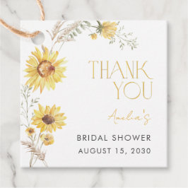 ボホエレガントヒマワリブライダルシャワーありがとう フェイバータグ