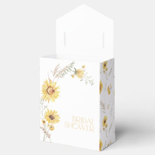 ボホエレガントヒマワリブライダルシャワーありがとう フェイバーボックス (オープン)