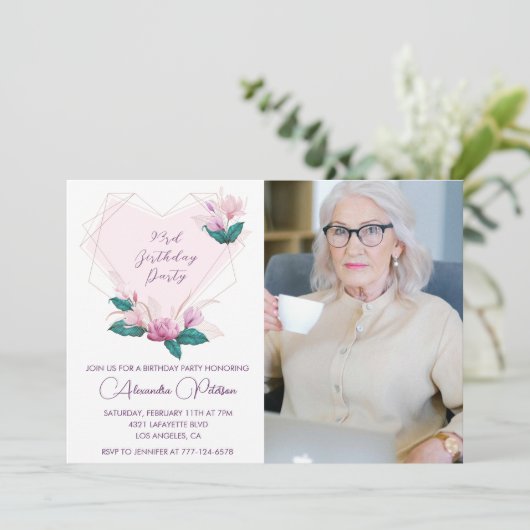 ボホエレガントピンクフローラ写真93歳 招待状 (スタンド正面)