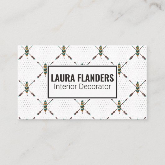 ボホエレガントフェザーデザイン 名刺 (正面)