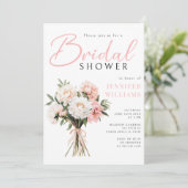 ボホエレガントフラワーズピンク牡丹ブライダルシャワー 招待状 (スタンド正面)
