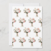 ボホエレガントフラワーズピンク牡丹ブライダルシャワー 招待状 (裏面)