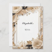 ボホエレガントフラワーバースデーパーティモダンー 招待状 (裏面)