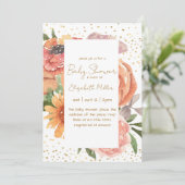 ボホエレガントフラワーベビーイン開花ベビーシャワー 招待状 (スタンド正面)