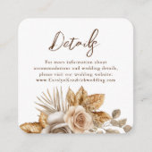 ボホエレガントフローラアクセントQRコード結婚の詳細 エンクロージャーカード (正面)