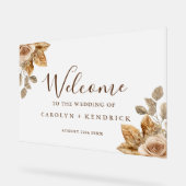 ボホエレガントフローラア結婚ントルウェルカムフロステッド アクリルサイン (傾斜)