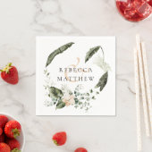 ボホエレガントフローラグ結婚リーヌ スタンダードカクテルナプキン (インサイチュ)