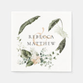 ボホエレガントフローラグ結婚リーヌ スタンダードカクテルナプキン (正面)