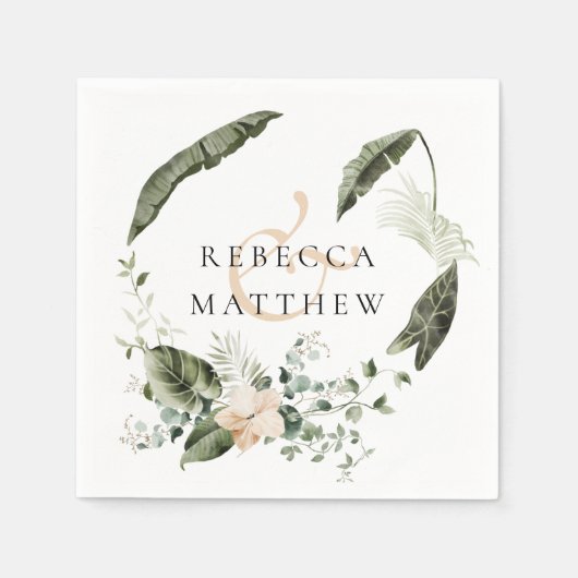 ボホエレガントフローラグ結婚リーヌ スタンダードカクテルナプキン (正面)