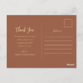 ボホエレガントフローラテラコッタ結婚の感謝 ポストカード (裏面)
