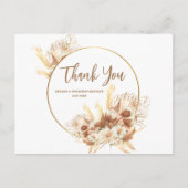 ボホエレガントフローラテラコッタ結婚の感謝 ポストカード (正面)