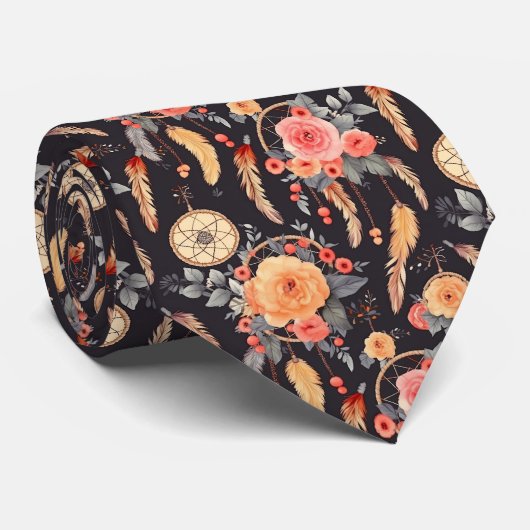 ボホエレガントフローラドリームキャッチャー ネクタイ (ロール)