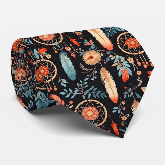 ボホエレガントフローラドリーム捕手タイル ネクタイ (ロール)
