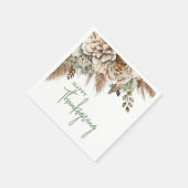 ボホエレガントフローラハッピーサンクスギビング スタンダードカクテルナプキン (角)