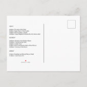 ボホエレガントフローラバチェロレッテ週末の日程 インビテーションポストカード (裏面)