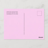 ボホエレガントフローラベリーピンク金ゴールドブライダルシャワー ポストカード (裏面)