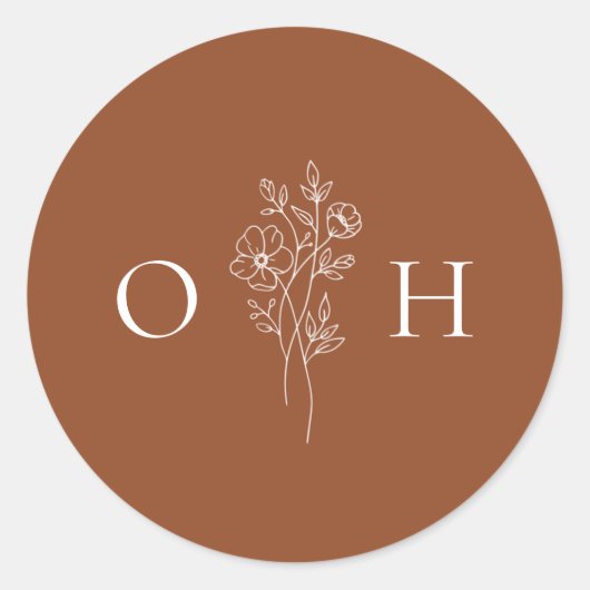 ボホエレガントフローラモノグラム封筒用シール ラウンドシール (正面)