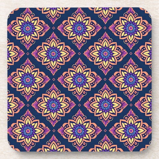 ボホエレガントフローラルパターンコースター – 6のセット コースター (正面)