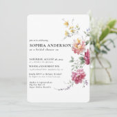 ボホエレガントフローラワイルドフラワーブライダルシャワー 招待状 (スタンド正面)