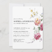 ボホエレガントフローラワイルドフラワーブライダルシャワー 招待状 (正面)
