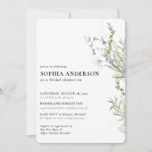 ボホエレガントフローラワイルドフラワーブライダルシャワー 招待状 (正面)
