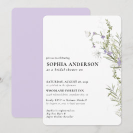 ボホエレガントフローラワイルドフラワーブライダルシャワー 招待状