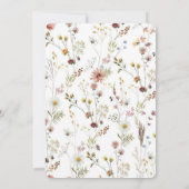 ボホエレガントフローラワイルドフラワーブライダルシャワー 招待状 (裏面)
