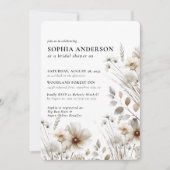 ボホエレガントフローラワイルドフラワーブライダルシャワー 招待状 (正面)