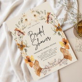 ボホエレガントフローラワイルドフラワーブライダルシャワー 招待状