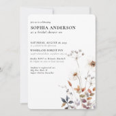 ボホエレガントフローラワイルドフラワーブライダルシャワー 招待状 (正面)