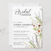ボホエレガントフローラワイルドフラワーブライダルシャワー 招待状 (正面)
