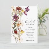 ボホエレガントフローラワイルドフラワーブライダルシャワー 招待状 (スタンド正面)