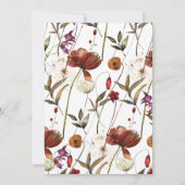 ボホエレガントフローラワイルドフラワーブライダルシャワー 招待状 (裏面)