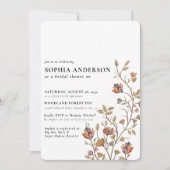 ボホエレガントフローラワイルドフラワーブライダルシャワー 招待状 (正面)