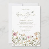 ボホエレガントフローラワイルドフラワーブライダルブランチ 招待状 (正面)