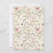 ボホエレガントフローラワイルドフラワーボホブライダルシャワー 招待状 (裏面)