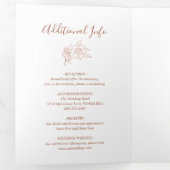 ボホエレガントフローラ写真テラコッタ結婚ズ 三つ折り招待状 (内部最初)