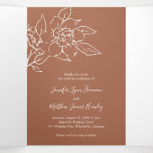 ボホエレガントフローラ写真テラコッタ結婚ズ 三つ折り招待状 (内部中)