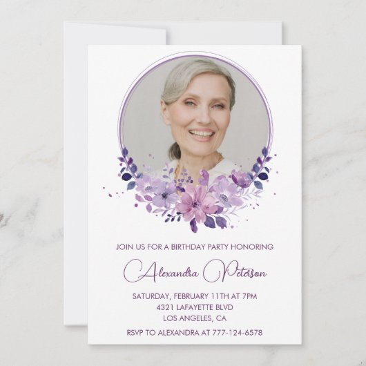 ボホエレガントフローラ写真83歳 招待状 (正面)