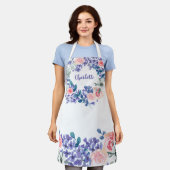 ボホエレガントフローラ水パーソナライズされた色 エプロン (着用した状態)