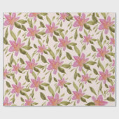 ボホエレガントフローラ水彩手色彩の鮮やか型 ラッピングペーパー (フラット)