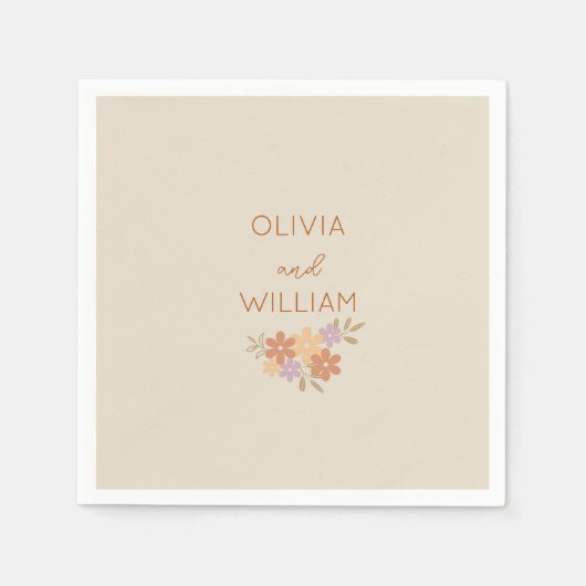 ボホエレガントフローラ結婚のナプキン スタンダードカクテルナプキン (正面)