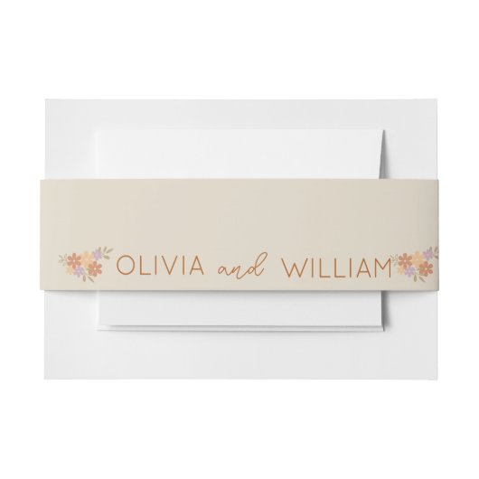 ボホエレガントフローラ結婚ズ 招待状ベリーバンド (正面例)