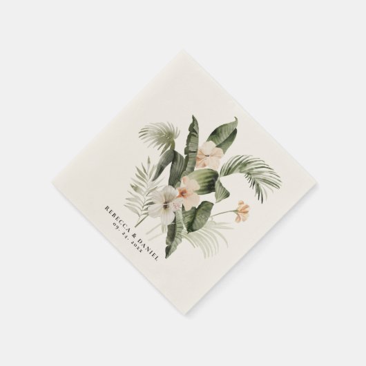 ボホエレガントフローラ緑 スタンダードカクテルナプキン (角)