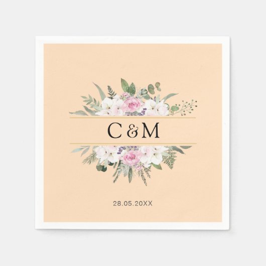 ボホエレガントフローラ スタンダードカクテルナプキン (正面)