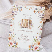 ボホエレガントブックテーマブライダルシャワーへようこそ 台座サイン