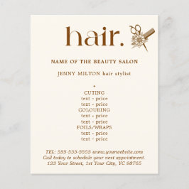 ボホエレガントブラウンゴールデンハサミ毛メニュー チラシ