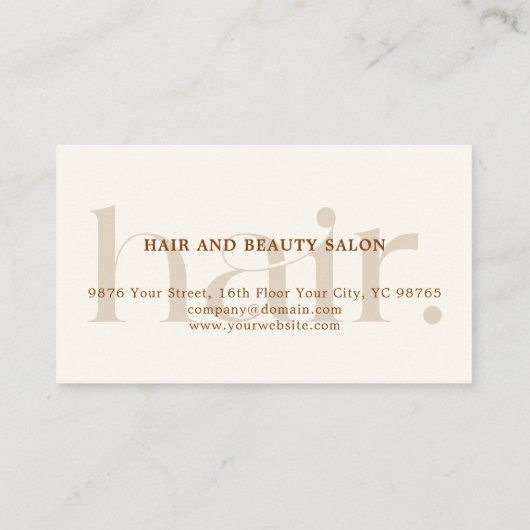 ボホエレガントブラウンハサミ美容師 名刺 (裏面)