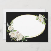 ボホエレガントブラックフローラ金ゴールド結婚ズモノグラム サンキューカード (裏面)